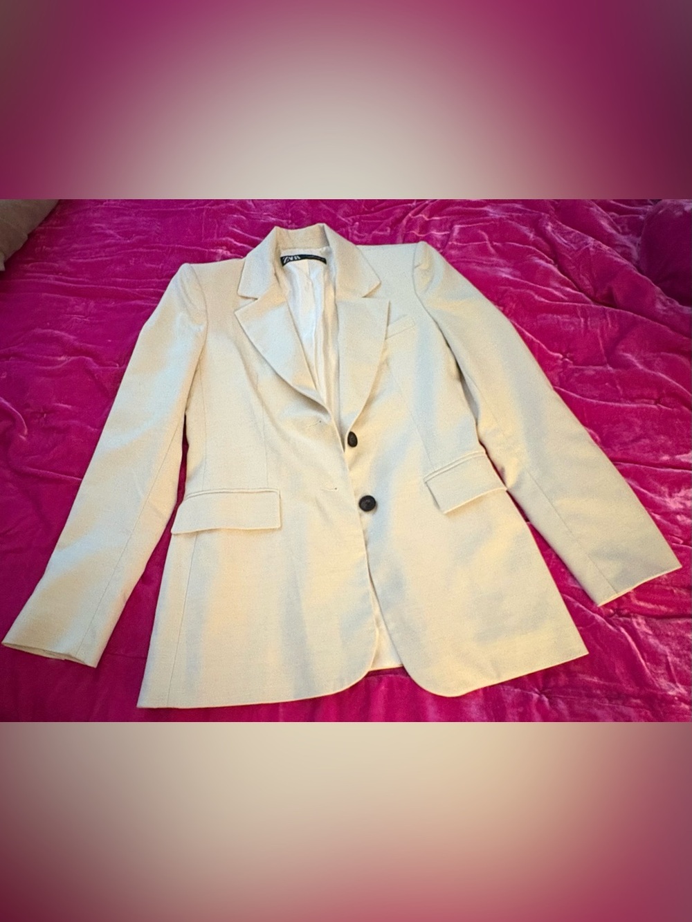 Zara Cream Tailored Blazer.